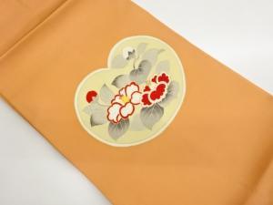 塩瀬金駒刺繍金彩椿模様名古屋帯